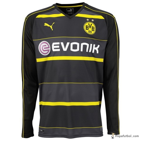 Camiseta Borussia Dortmund Replica Segunda Ropa ML 2016/17 Negro